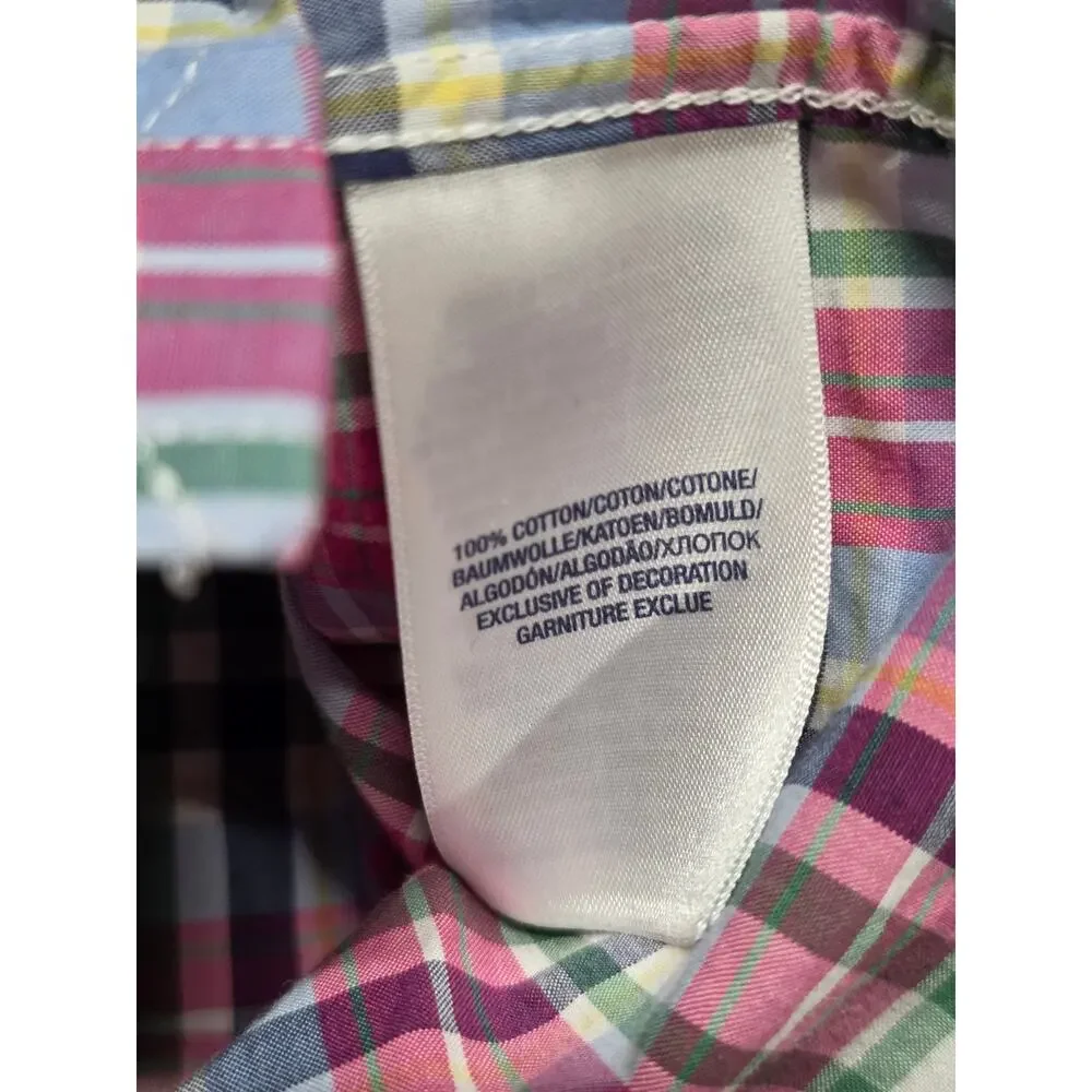 Ralph Lauren Polo Shirt Boys 7 Plaid Short Sleeve